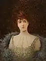 Retrato de una mujer con el pelo castaño
