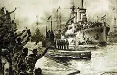 El regreso del U-9 a Wilhelmshaven, Alemania (1914).