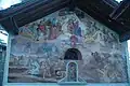 "Juicio universal" sobre la fachada de la parroquia de Lignod