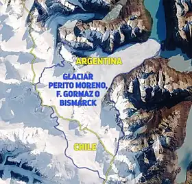Extensión del glaciar.