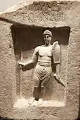 Relieve de gladiador hallado en Esmirna.