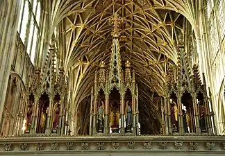 Bóvedas de tracería compleja de la catedral de Gloucester