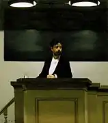 Georges Brandes forelæser på Københavns Universitet, 1889.