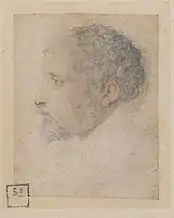 Cabeza de hombre de Parmigianino.