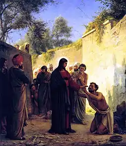 Jesús curando a un ciego