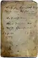 Detrás de la postal, dice ''La esposa del fallecido héroe Kevork Chavush, la viuda Heghine.