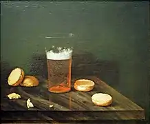 Naturaleza muerta con vaso de cerveza y trozos de pan (1665), Kunsthalle de Hamburgo
