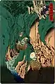 Kishū kumano iwatake tori ("Recolección de hongos Iwatake en Kumano en Kishu") de Hiroshige II