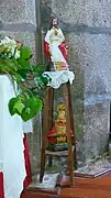 Tallas del Sagrado Corazón y la Virgen de Covadonga.