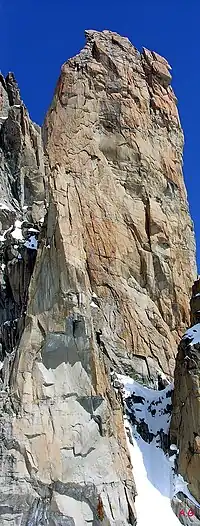 La vertiente sur del Grand Capucin visto desde el Cirque Maudit