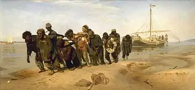 Los sirgadores del Volga, Repin, 1870-1873.