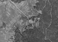 Imagen de Carantoña tomada por un vuelo americano en el año 1955