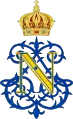 Monograma del emperador Napoleón III Bonaparte, con la corona imperial de Napoleón.