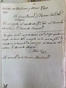 Informes del gobernador español entrante (Bernardo Bonavía) y saliente (Ramón Fernández de Villegas) de Malvinas al Virrey del Río de la Plata (Joaquín del Pino) indicándole cumplimiento de su orden en 1802.