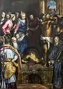 Martirio de Juan Bautista con San Lanfranc Beccari y San Liberio
