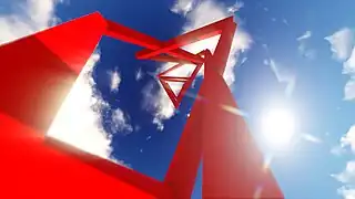 Detalle escultura "Escala Roja" del proyecto de 1991