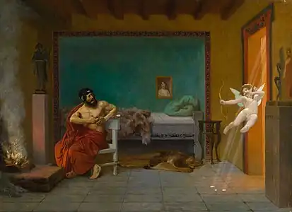 Uno de los cuadros de la historia de Anacreonte de Gérôme.