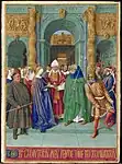 Los desposorios de la Virgen, por Jean Fouquet, Horas de Étienne Chevalier, 1452–1460