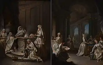 Vírgenes antiguas (izquierda, 1727) y Vírgenes modernas (derecha, 1728)