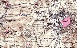 Lifta y Jerusalén en 1880.