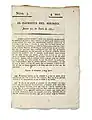 Portada del periódico realista "El Patriota del Pirineo", impreso por Joaquín Domingo (1821)