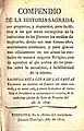 Manual de Historia Sagrada con preguntas y respuestas, impreso por el "ciudadano" Joaquín Domingo en 1820