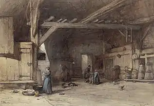 Interior van een boerendeel bij Hilversum