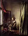 Chica leyendo una carta ante una ventana abierta, de Vermeer, ca. 1657.