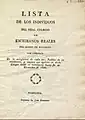 Real Montepío de Escribanos Reales (1820), con tipografía clásica