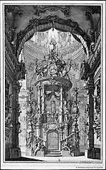 Catafalco en honor a Felipe V en el convento de la Encarnación de Madrid (1747).