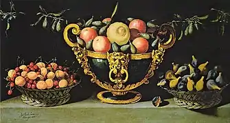 Juan van der Hamen y León: Frutero entre dos cestillos (h. 1625).