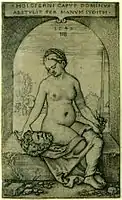 Sebald Beham, Judit con la cabeza de Holofernes, 1547.