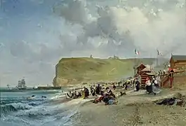 Jules Noël - Crinolines sur la plage, Fecamp (1871)