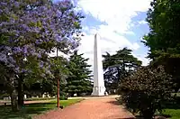 Obelisco en la Plaza 9 de Julio de Junín, Argentina.