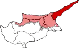 Localización del Distrito de İskele en la isla de Chipre.