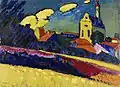 Paisaje con iglesia en Murnau, de Kandinsky, 1909.