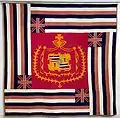 Kuʻu Hae Aloha (Mi bandera amada) edredón hawaiano de algodón procedente de Maui, c. 1890, Mission Houses Museum, Honolulu, Hawái