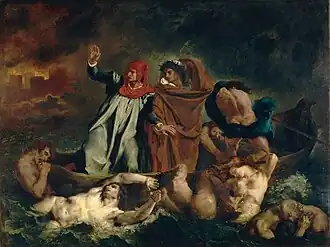 La barca de Dante, de Delacroix, 1822.