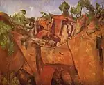 La cantera de Bibémus, de Paul Cézanne, ca. 1895.