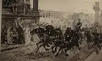 La llegada del vencedor, 1903. Grabado en punta seca, 84 x 110 cm.