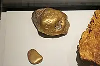La pepita de oro de mayor tamaño encontrada en Costa Rica, Río Sierpe, con un peso de 2.3 kg.