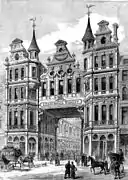 Entrada principal. Dibujo de Illustrated London News, 1881.