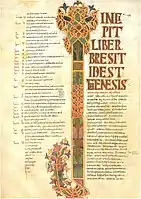 Incipit del Libro del Genesis