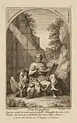 Saint Luc.  Grabado de Nicolas-Henri Tardieu basado en el dibujo de François-Alexandre Verdier
