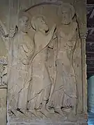 Los discípulos de Emaús, relieve del claustro del monasterio de Santo Domingo de Silos.