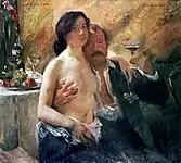 Autorretrato con Charlotte (1902), 97 × 107 cm., Colección privada