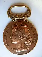 Medalla "Bomberos de Eure". 1890. (Recto) Grabador: Frédéric-Charles Victor de Vernon