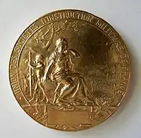 Médaille Union des sociétés d'instruction militaire de France. , verso.