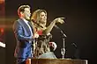 Gabriel Canci junto a Florencia De La V en la conducción de VPT 2013.