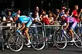 Daniele Bennati persigue a Erik Zabel 250 metros antes de alcanzar la meta de Madrid, donde se alzaría con la victoria